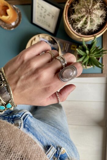 Anello in Argento con Quarzo Rosa