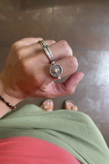 Anello pietrina rosa Pastello