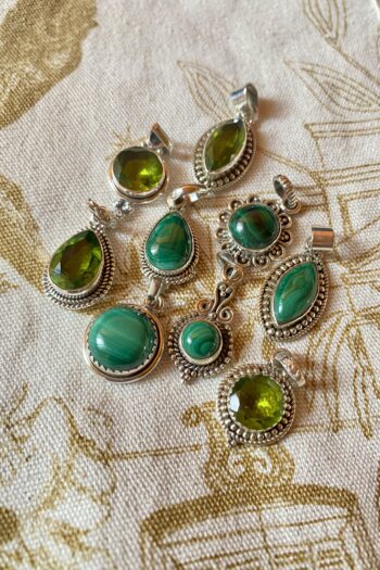 Ciondolo Peridoto e Malachite
