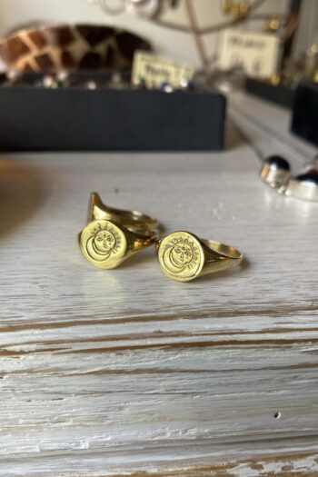 Anello incisione • Sole e Mezzaluna