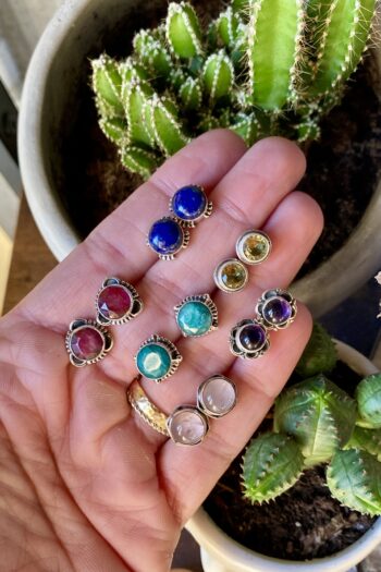 Orecchini Lobo Pietra Dura