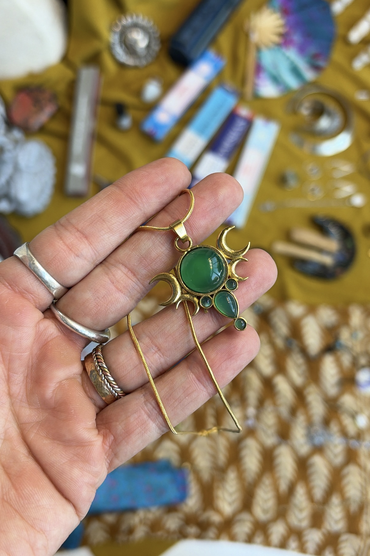 Collana Mezzaluna e Avventurina verde  ✨