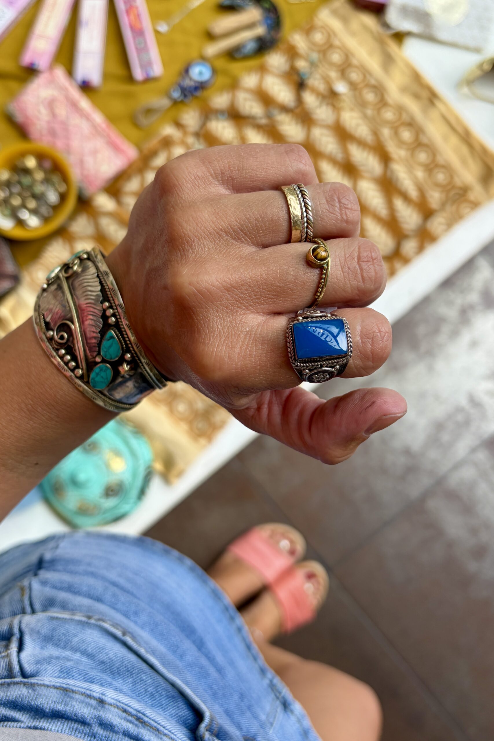 Anello Calcedonio Blu