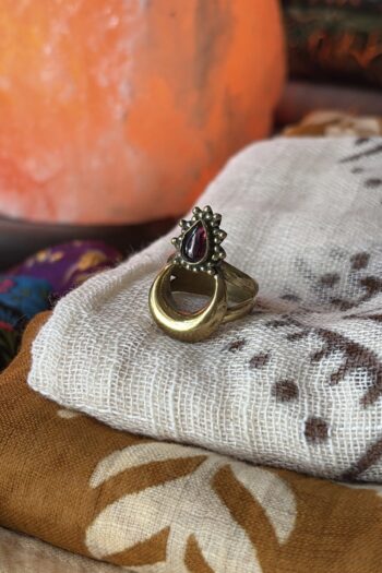 Anello Mezzaluna e Granato 🌙 misura 12