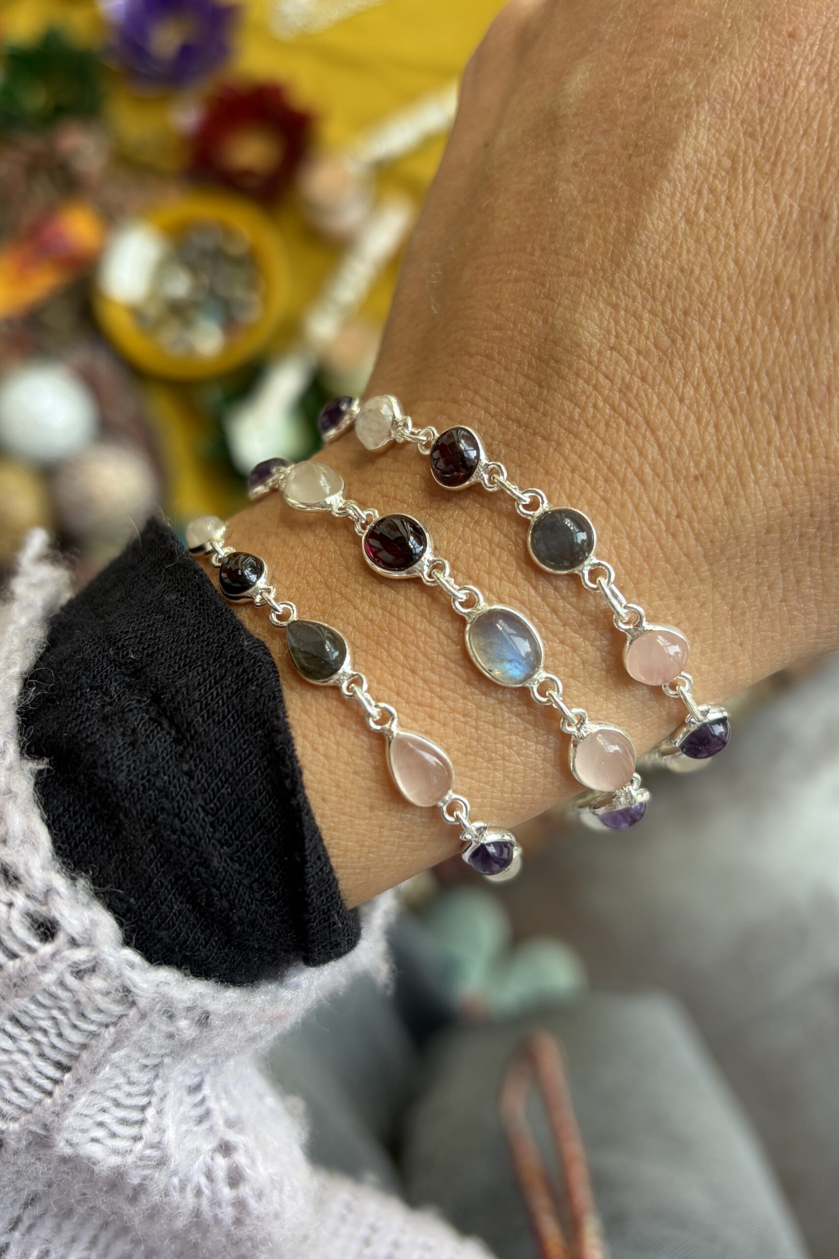 Bracciale Argento 5 Pietre